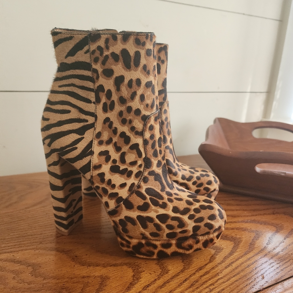 Leopard Print Ankle Boots